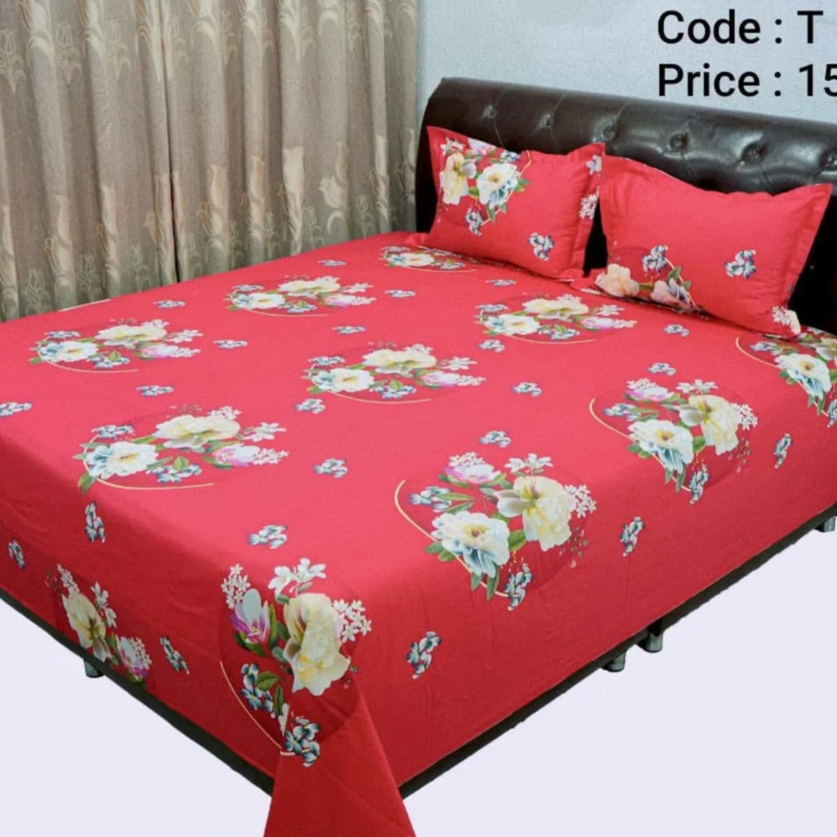 Crimson Bloom Bedsheet Set